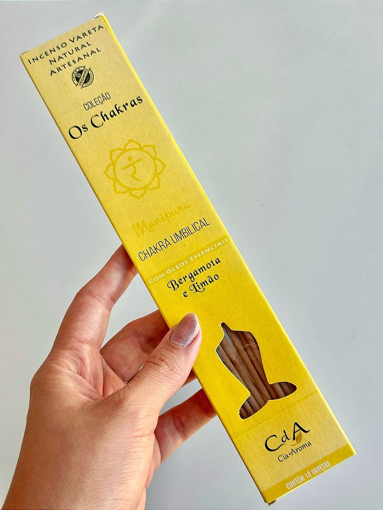Incenso Natural Cia de Aroma Chakras - Chakra Plexo Solar - Bergamota e Limão