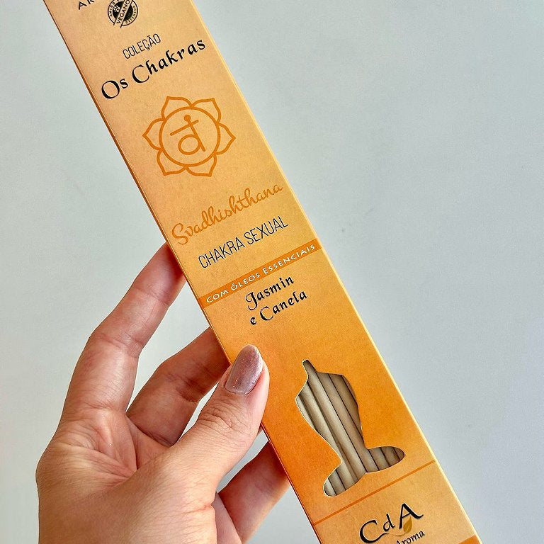 Incenso Natural Cia de Aroma Chakras - Chakra Sacral - Jasmim e Canela