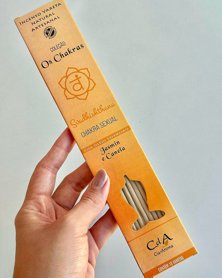 Incenso Natural Cia de Aroma Chakras - Chakra Sacral - Jasmim e Canela
