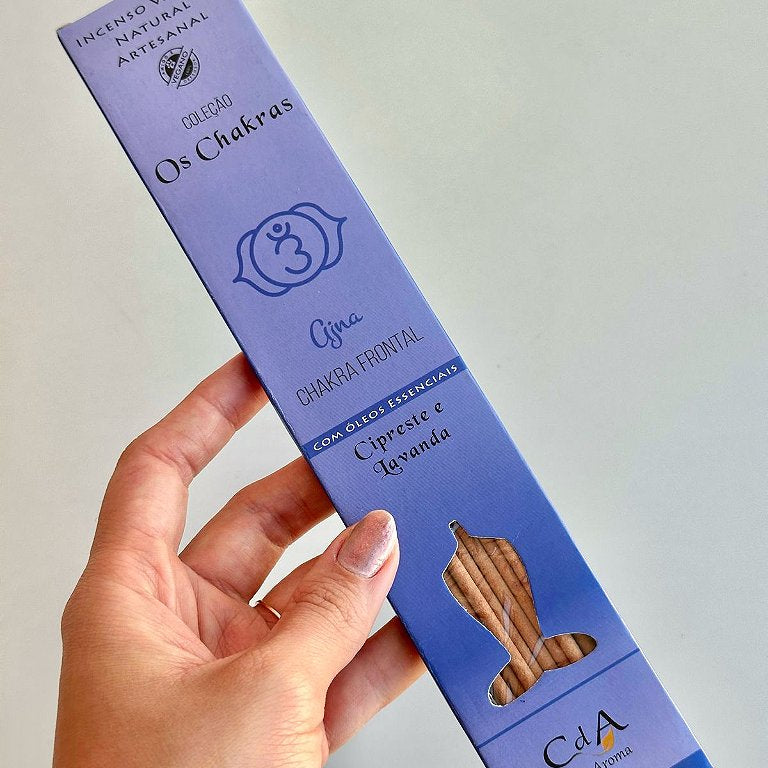 Incenso Natural Cia de Aroma Chakras - Chakra Frontal - Cipreste e Lavanda