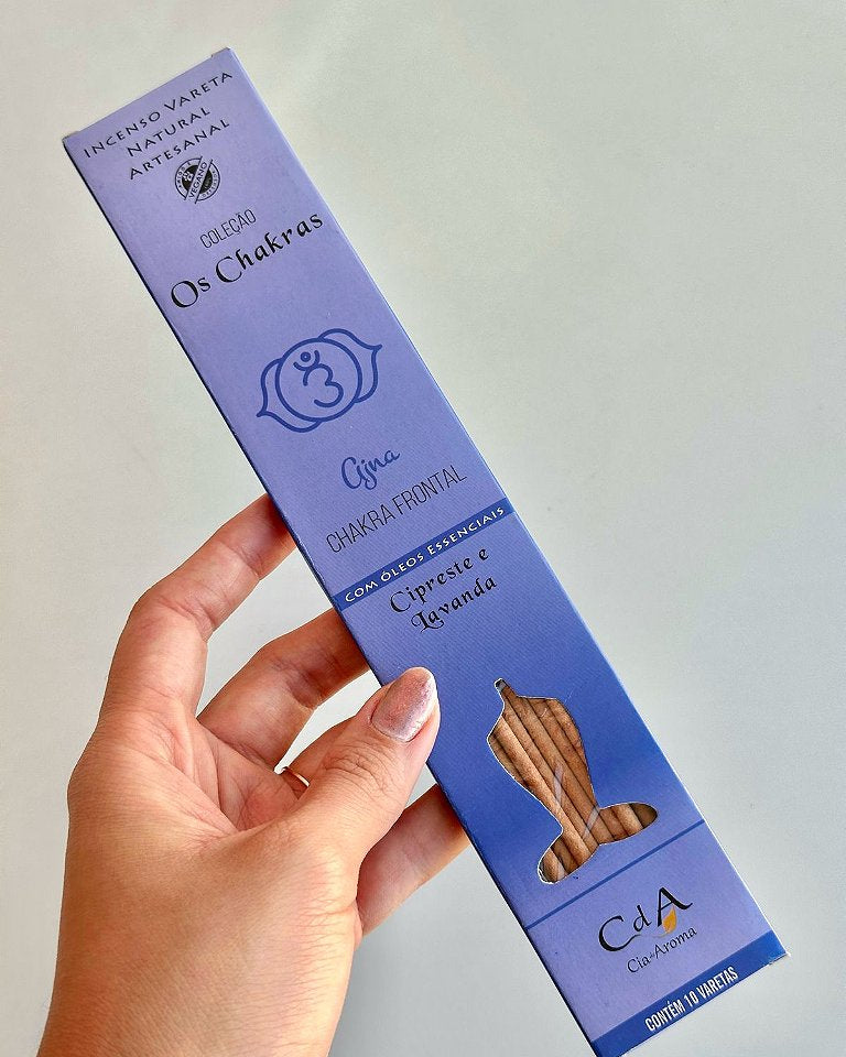 Incenso Natural Cia de Aroma Chakras - Chakra Frontal - Cipreste e Lavanda
