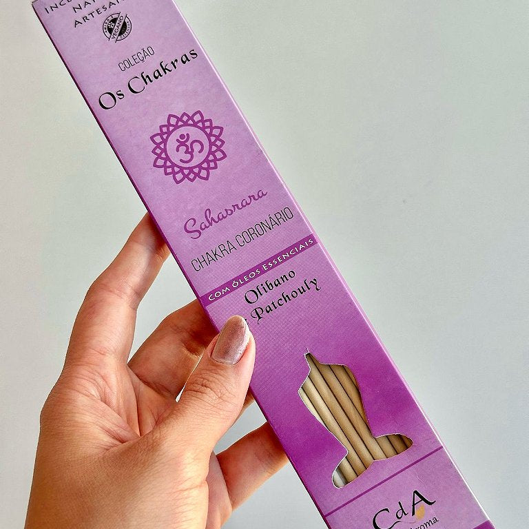 Incenso Natural Cia de Aroma Chakras - Chakra Coronário - Olíbano e Patchouly