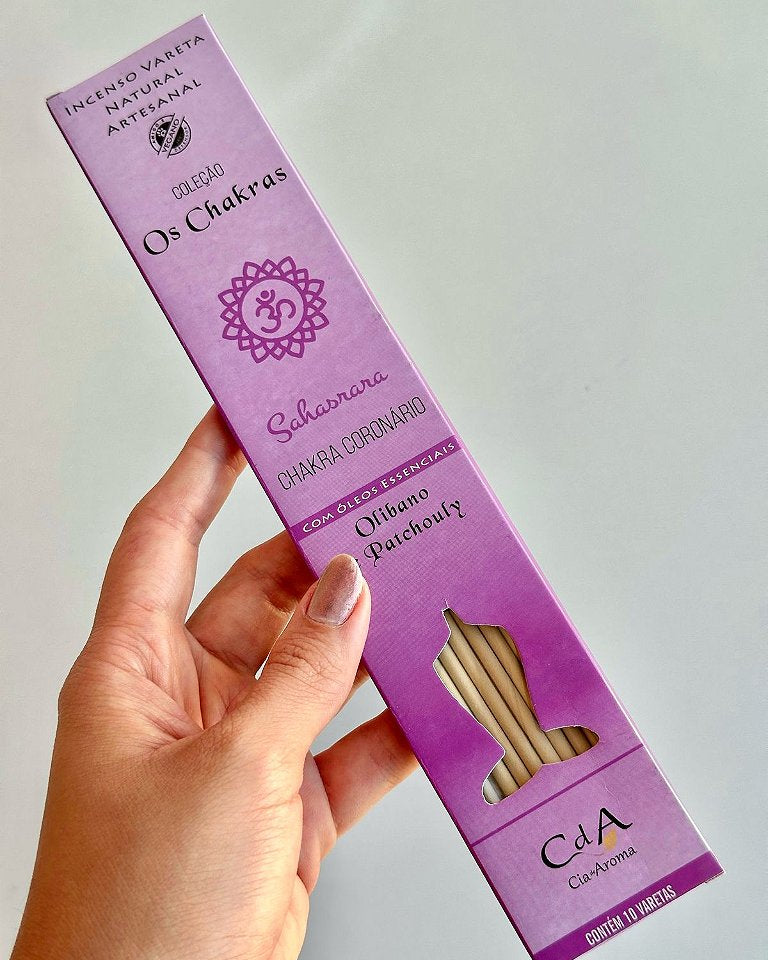 Incenso Natural Cia de Aroma Chakras - Chakra Coronário - Olíbano e Patchouly