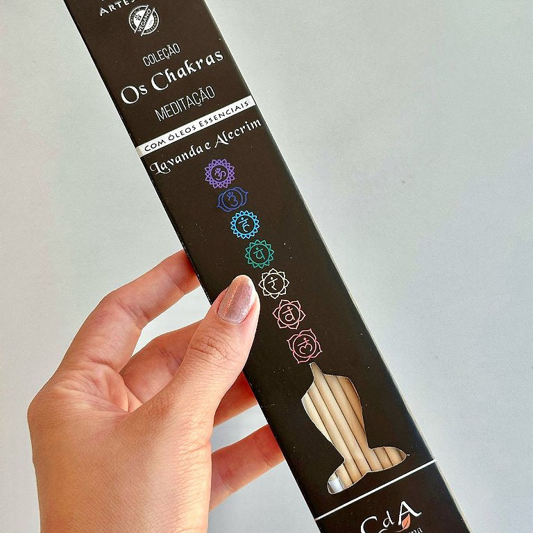 Incenso Natural Cia de Aroma Chakras - Meditação - Lavanda e Alecrim