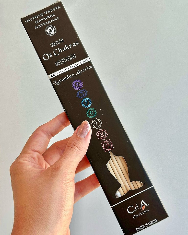 Incenso Natural Cia de Aroma Chakras - Meditação - Lavanda e Alecrim