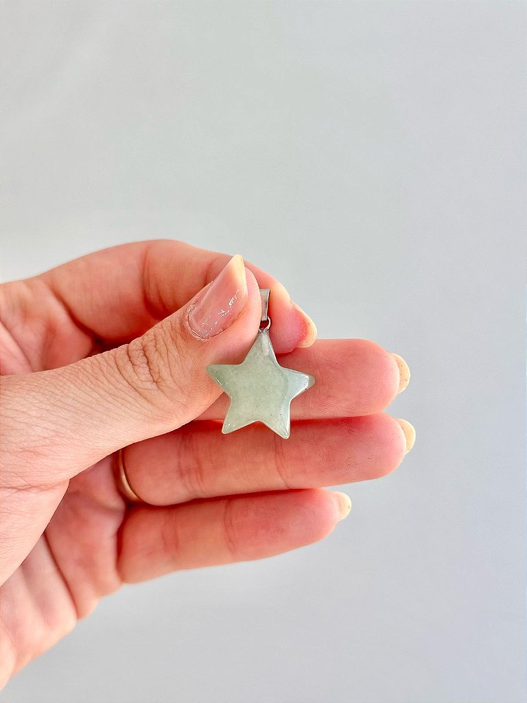 Pingente de Quartzo Verde - Estrela - Saúde, Imunidade e Equilíbrio
