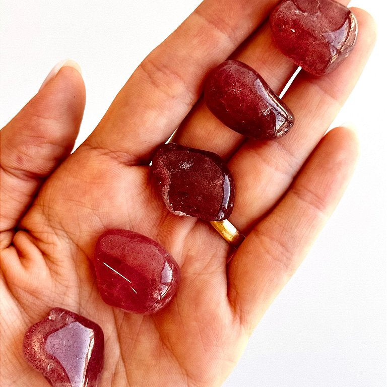 Quartzo Morango Mini - Conexão Afetiva, Emoções Reprimidas, Cura, Acolhimento