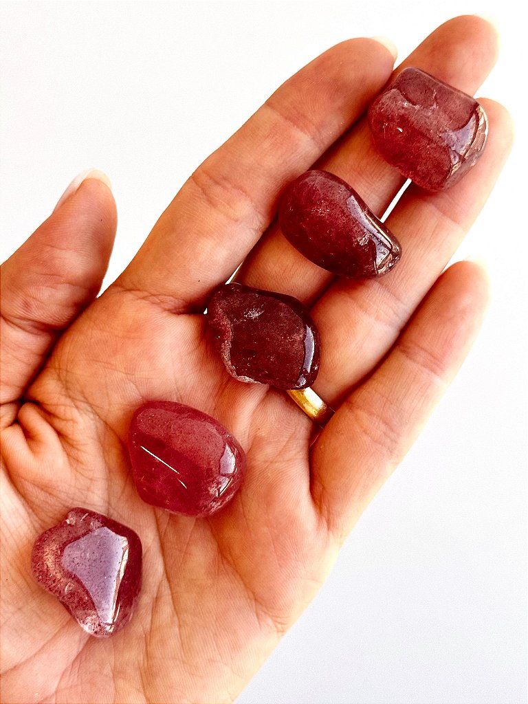 Quartzo Morango Mini - Conexão Afetiva, Emoções Reprimidas, Cura, Acolhimento