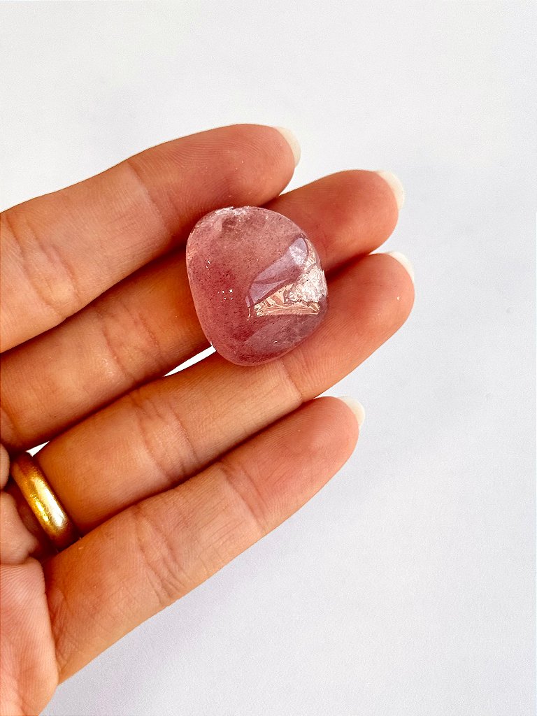 Quartzo Morango Mini - Conexão Afetiva, Emoções Reprimidas, Cura, Acolhimento