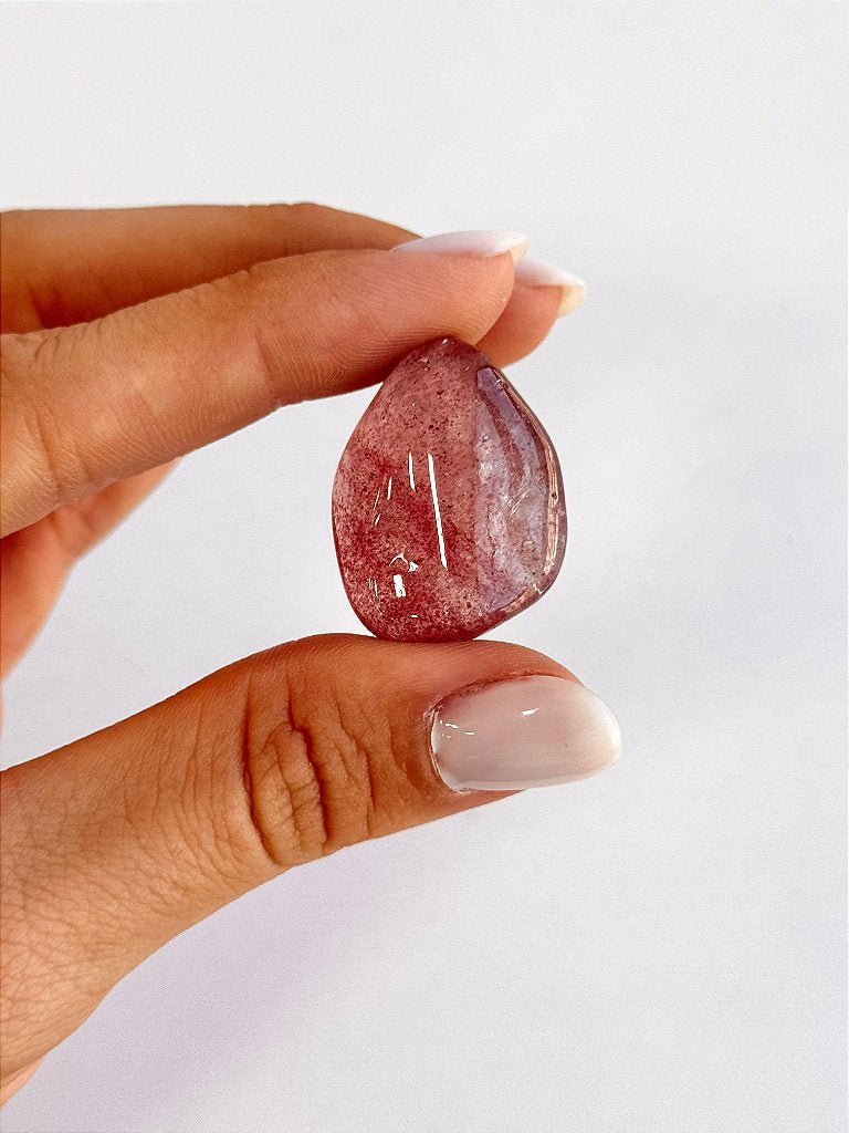 Quartzo Morango Mini - Conexão Afetiva, Emoções Reprimidas, Cura, Acolhimento