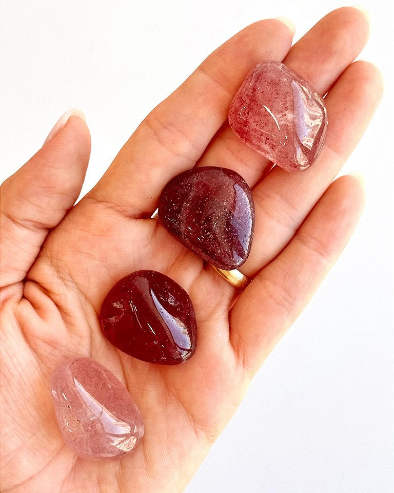 Quartzo Morango - Conexão Afetiva, Emoções Reprimidas, Cura, Acolhimento