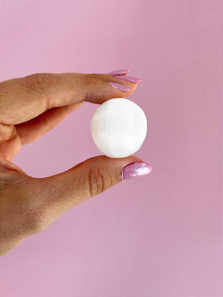 Esfera de Selenita Mini - Limpeza Energética; Paz de Espírito; Cansaço Mental e Dores