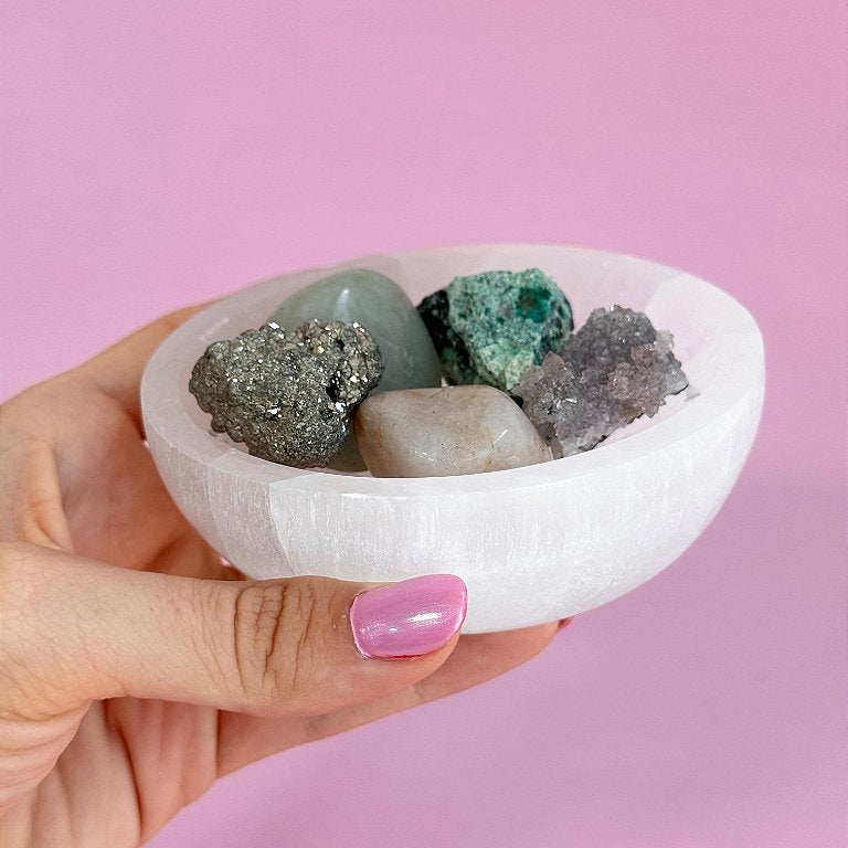 Bowl de Selenita Grande - Limpeza Energética; Paz de Espírito; Cansaço Mental e Dores