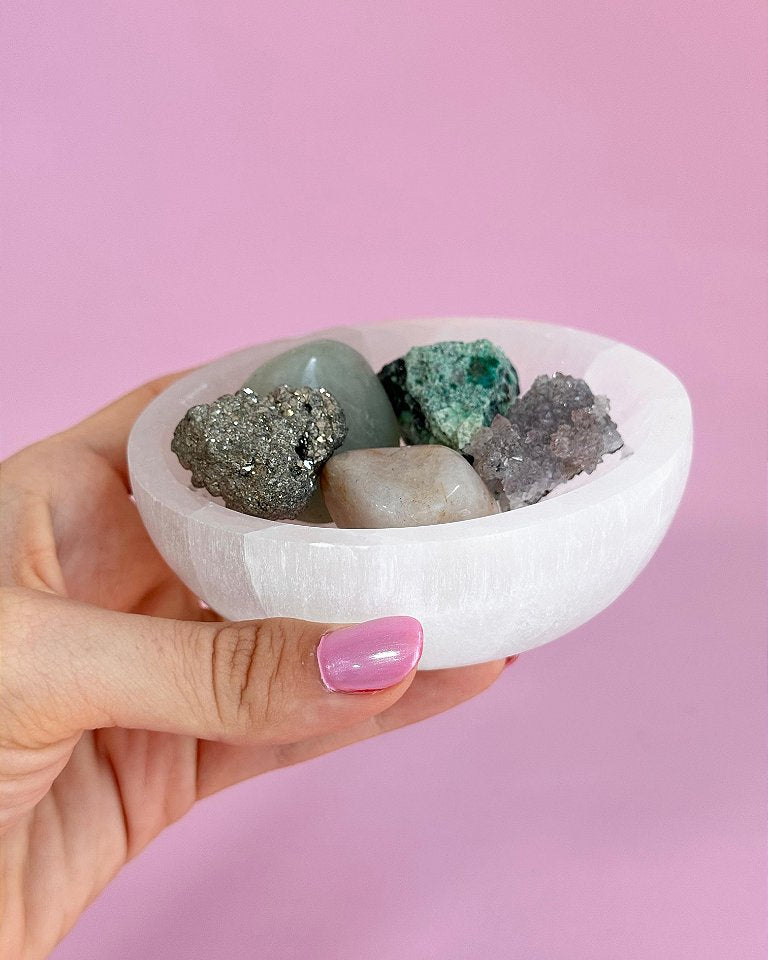 Bowl de Selenita Grande - Limpeza Energética; Paz de Espírito; Cansaço Mental e Dores