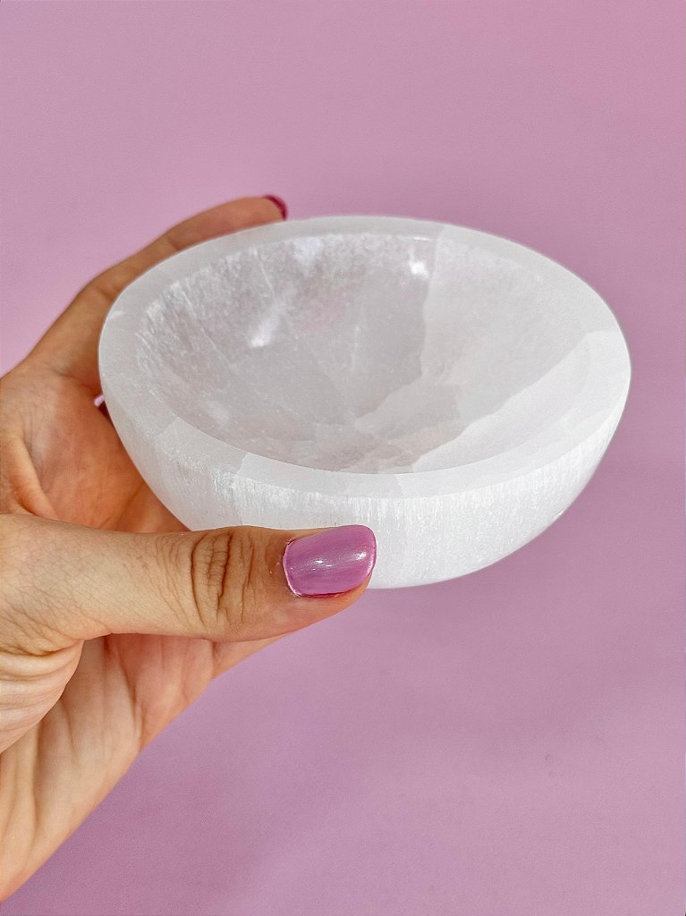 Bowl de Selenita Grande - Limpeza Energética; Paz de Espírito; Cansaço Mental e Dores
