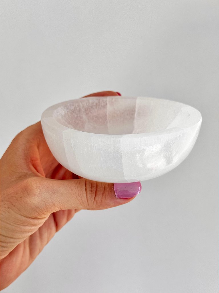 Bowl de Selenita Grande - Limpeza Energética; Paz de Espírito; Cansaço Mental e Dores