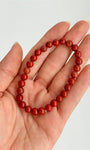 Pulseira de Jaspe Vermelho Redonda 6mm - Coragem, Atitude, Vitalidade e Saúde