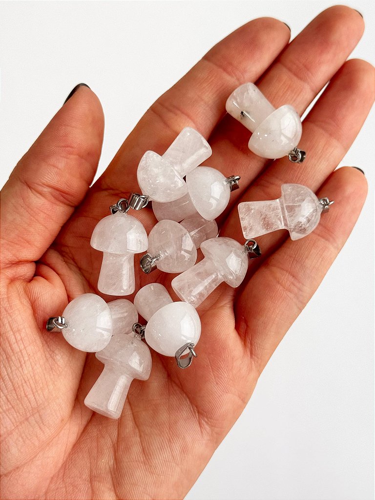 Pingente de Cogumelo - Cristal - Purificação, Energização e Intensificador