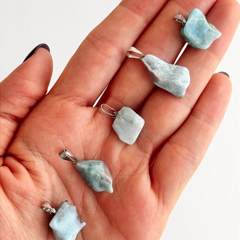 Pingente de Larimar Mini - Medos, Culpas, Deixar Fluir, Pessoas Controladoras
