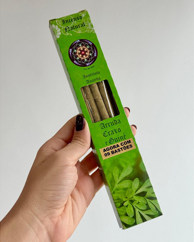 Incenso de Limpeza Ananda - Arruda, Cravo e Guiné