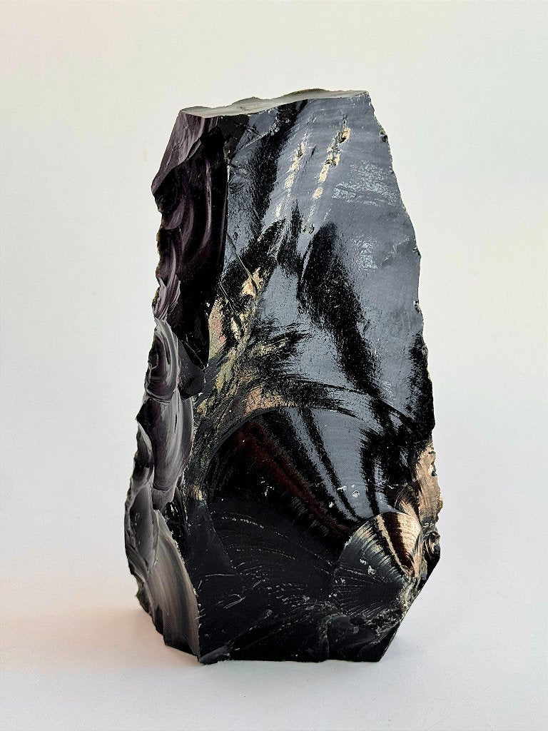 Obsidiana - Base Serrada GRANDE 20cm - Proteção, Centramento e Autoconhecimento